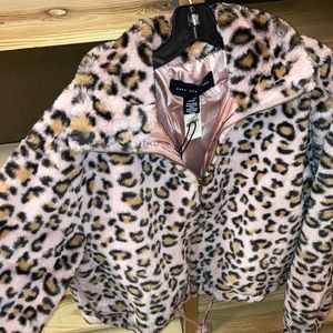 PINK/Victoria secret cheeta print furry jacket